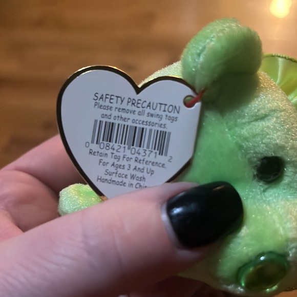 2001 RETIRED TY BEANIE BABY~AUGUST THE PERIDOT HAPPY BIRTHDAY TEDDY BEAR 8"~NEW - Picture 11 of 12
